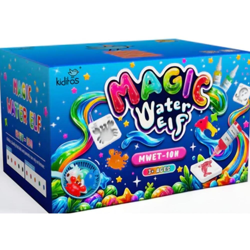 Kiditos Magic Water Elf Kit: 20 Gels, 10 Molds, DIY Sensory Toy for Kids 3+